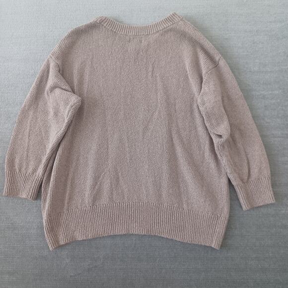 Old Navy‎ Sweater Women 3X Tan Tunic Casual Wide Neck Minimalist Clean Girl - Picture 2 of 10
